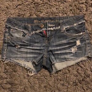 Blue Asphalt dark denim jean shorts